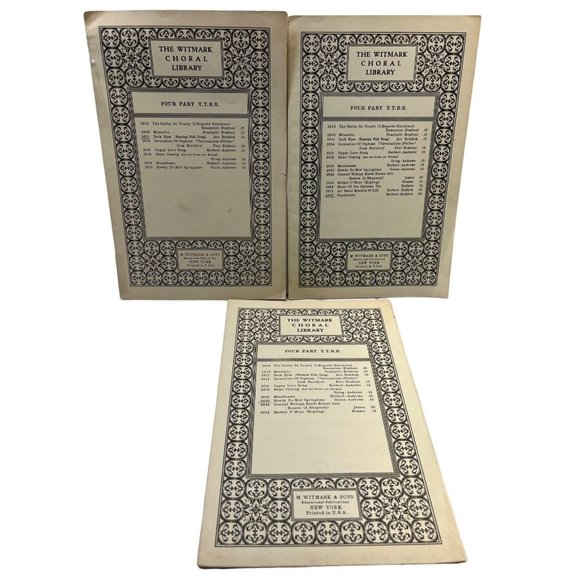 1930s Witmark Choral Library Chorus Sheet Music Lot Dark Eyes Punchinello Howdy - Picture 1 of 10